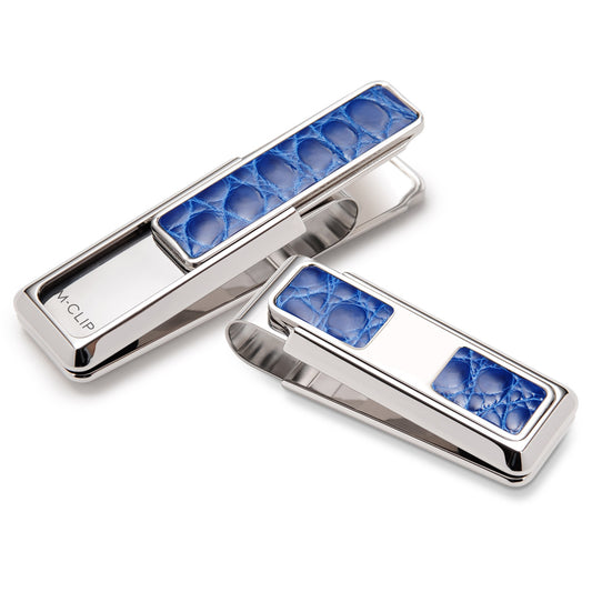 Rodeo Dark Blue Alligator 2 Pocket Money Clip