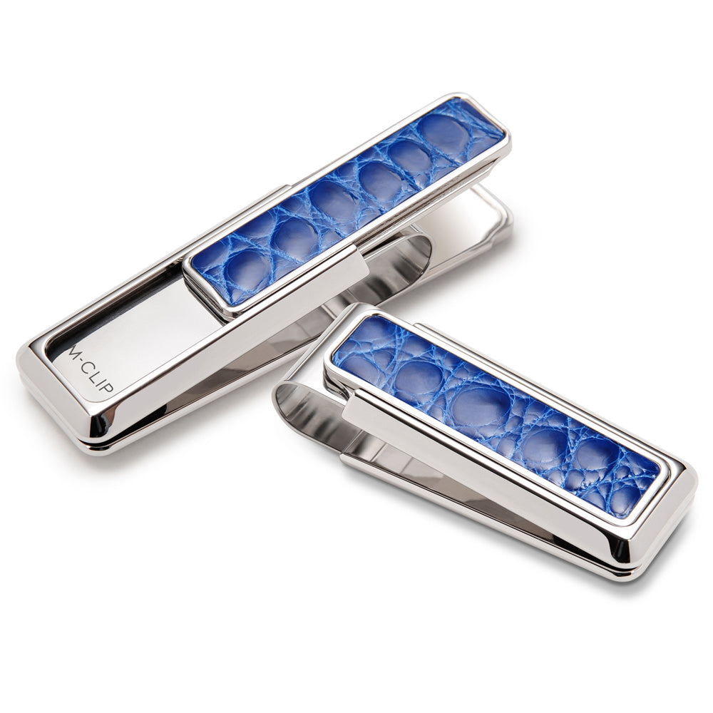 Rodeo Dark Blue Alligator Money Clip