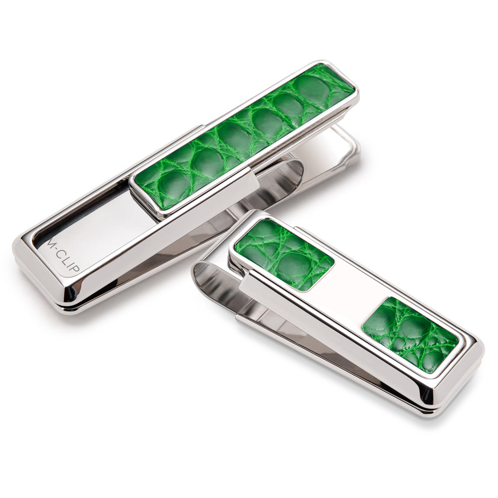 Rodeo Dark Green Alligator 2 Pocket Money Clip