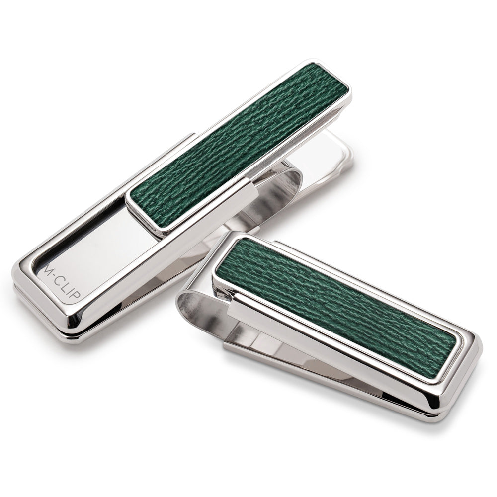 Dark Green Shark Skin Money Clip