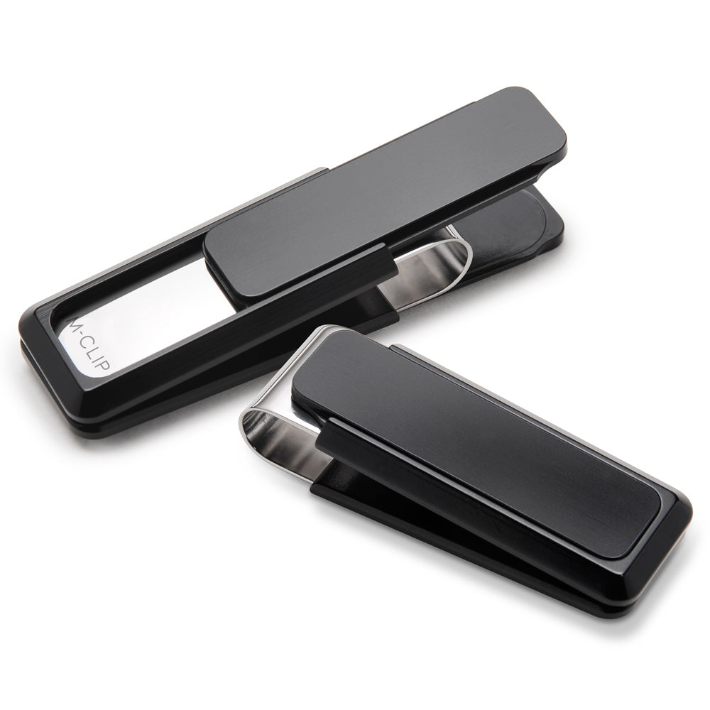 Black Solid Slide Money Clip