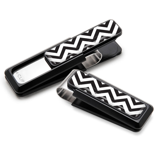 Black and White Chevron Money Clip