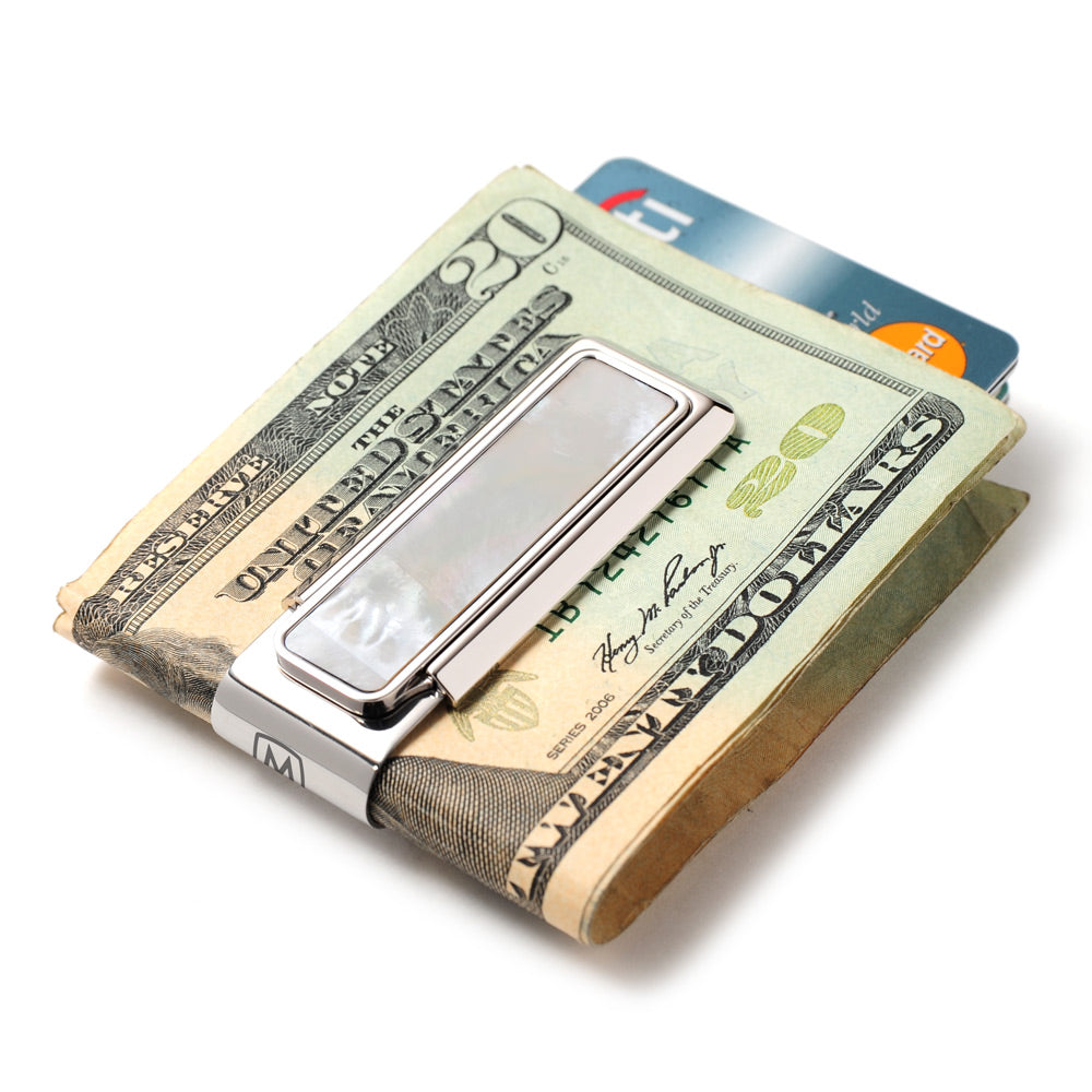 Mother of Pearl White Money Clip