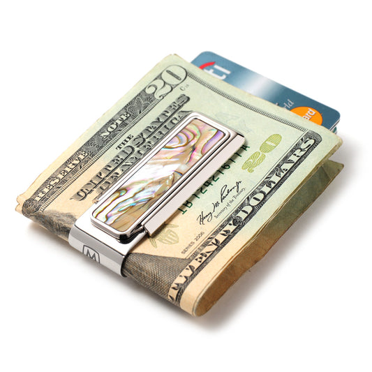 Mother of Pearl Yellow Abalone Money Clip